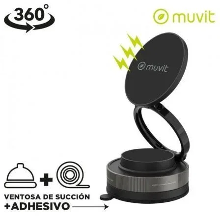 Muvit Soporte de smartphone para coche For Change MCCHL0035 Negro